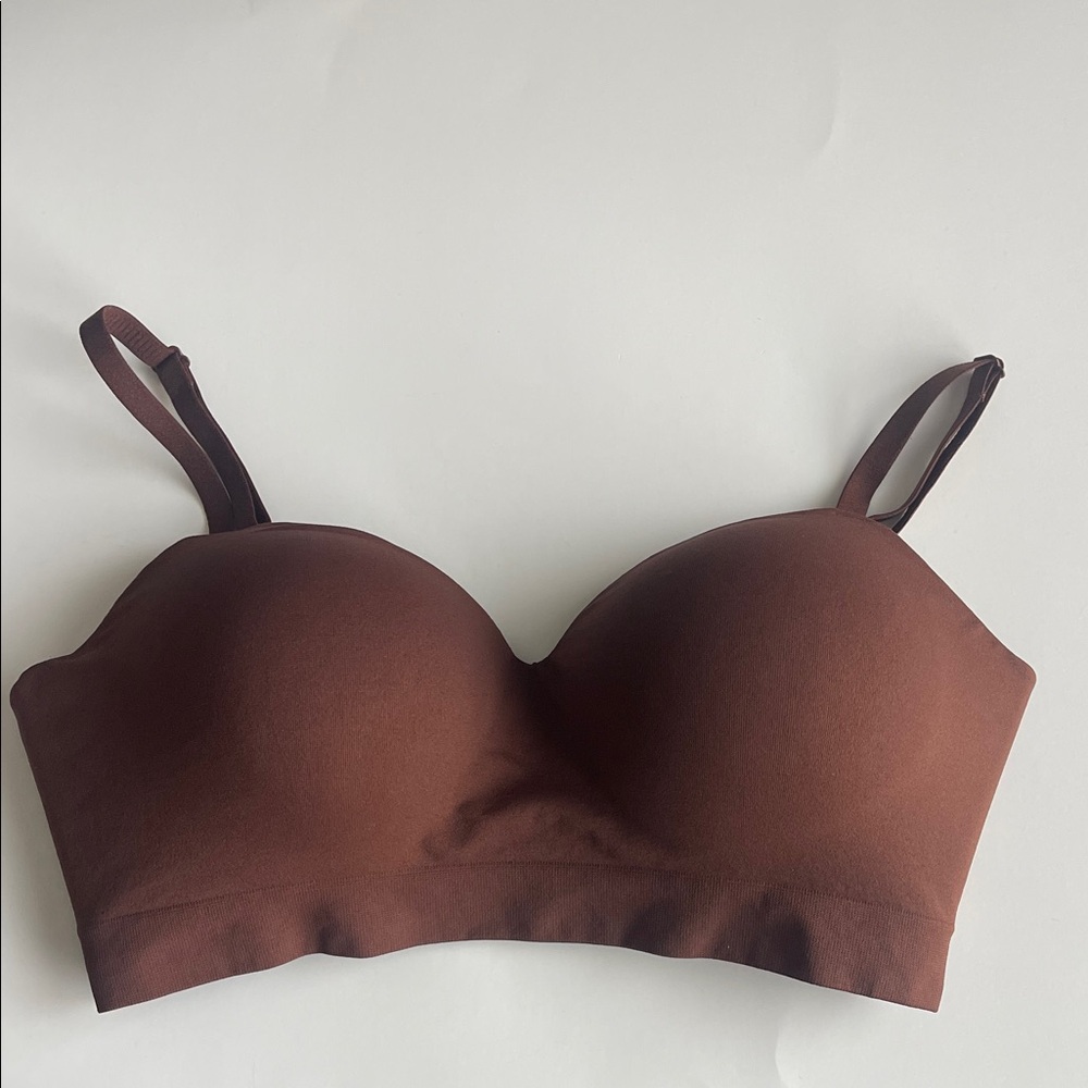 Truekind Supportive Comfort Wireless Shaping Brown Women's Bra Size Large